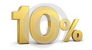 Golden 10 Percent Off Discount Sign, Special Offer 10% Off Discount Tag, Save On 10% Icon, Golden Sale Symbol, Gold Sale ten, 3d r