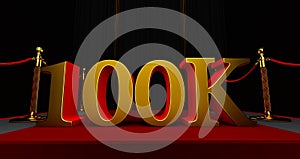 Golden 100k or 100000 thank you, Web user Thank you celebrate of subscribers or followers and likes,