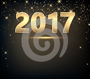 Golden 2017 New Year background.