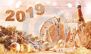 Golden 2019 New Years Eve party background