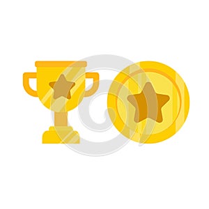 flat icon winner throphy