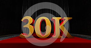 Golden 30k or 30000 thank you, Web user Thank you celebrate of subscribers or followers and likes,