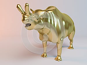 Golden 3D animal (old dinasour, brontotherium)