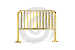 Golden 3d barricade icon isolated on white background