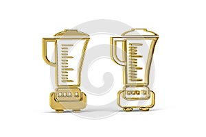 Golden 3d blender icon isolated on white background