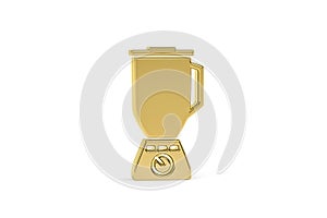 Golden 3d blender icon isolated on white background -