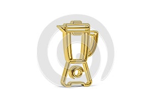 Golden 3d blender icon isolated on white background