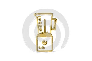 Golden 3d blender icon isolated on white background