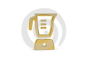 Golden 3d blender icon isolated on white background