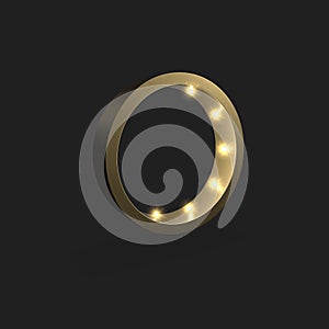 Golden 3D circle or ring