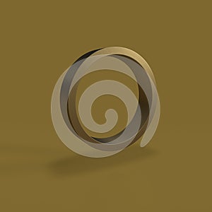 Golden 3D circle or ring