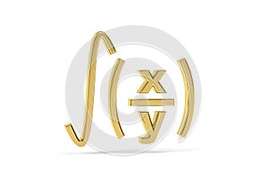 Golden 3d math formula icon isolated on white background