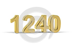 Golden 3d number 1240 - Year 1240 isolated on white background