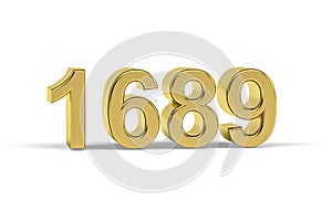 Golden 3d number 1689 - Year 1689 isolated on white background