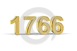 Golden 3d number 1766 - Year 1766 isolated on white background