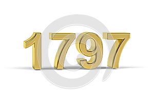 Golden 3d number 1797 - Year 1797 isolated on white background
