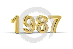 Golden 3d number 1987 - Year 1987 isolated on white background