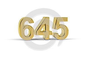 Golden 3d number 645 - Year 645 isolated on white background