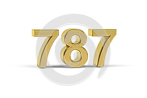 Golden 3d number 787 - Year 787 isolated on white background