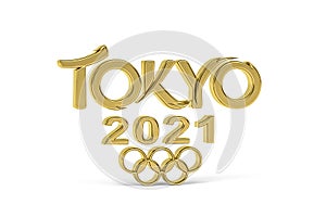 Golden 3d olympics icon isolated on white