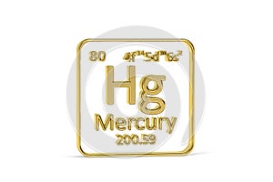 Golden 3D periodic table icon - periodic table element isolated on white background