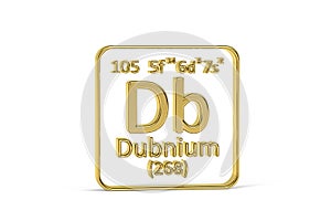 Golden 3D periodic table icon - periodic table element isolated on white background