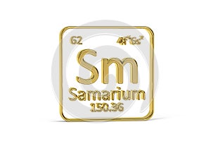 Golden 3D periodic table icon - periodic table element isolated on white background