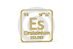 Golden 3D periodic table icon - periodic table element isolated on white background