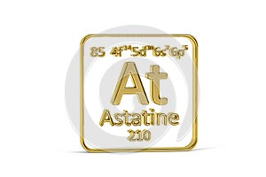 Golden 3D periodic table icon - periodic table element isolated on white background