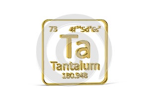 Golden 3D periodic table icon - periodic table element isolated on white background