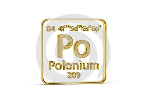 Golden 3D periodic table icon - periodic table element isolated on white background