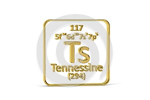 Golden 3D periodic table icon - periodic table element isolated on white background