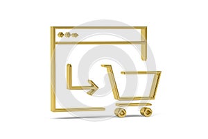 Golden 3d preorder icon isolated on white background