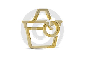 Golden 3d preorder icon isolated on white background