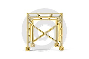 Golden 3D scaffolding icon isolated on white background