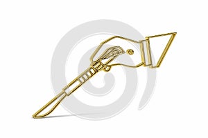 Golden 3d scalpel icon isolated on white background - 3D