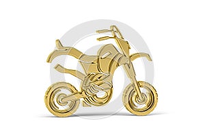 Golden 3d speedway icon isolated on white background