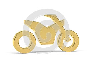 Golden 3d speedway icon isolated on white background