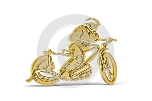 Golden 3d speedway icon isolated on white background