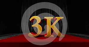 Golden 3k or 3000 thank you, Web user Thank you celebrate of subscribers or followers and likes,