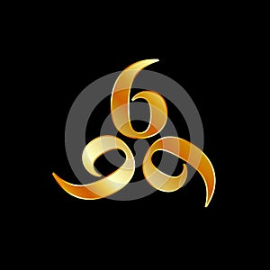 Golden 666- the number of the beast or angel symbol or devils number
