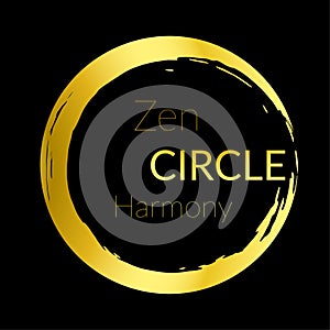 Golden abstract beautiful zen circle design