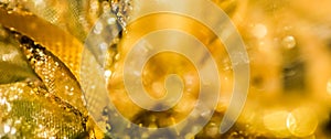 Golden abstract blur defocused background. Concept for New Years Eve, Christmas and happy holidays