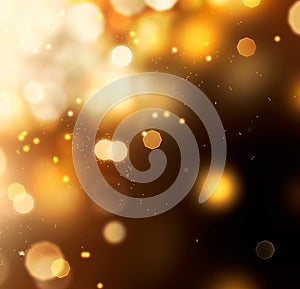 Golden Abstract Bokeh Background