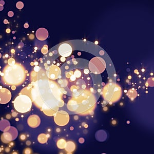 Golden Abstract Bokeh light Background