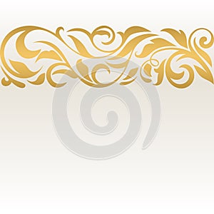 Golden abstract border on a light background. Vintage pattern.