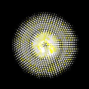 Golden Abstract Dot Halftone. Comic Texture Background. Yellow Backdrop With Circles. Dots Vector. Geometric Gradient Design. Dott