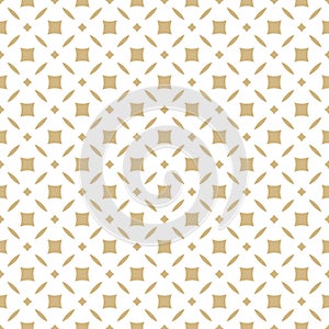 Golden abstract floral seamless pattern. Vector gold and white ornament