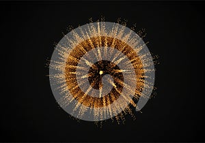 Golden Abstract Light Burst on Soft Gray Background