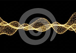 Golden Abstract Light Wave Background
